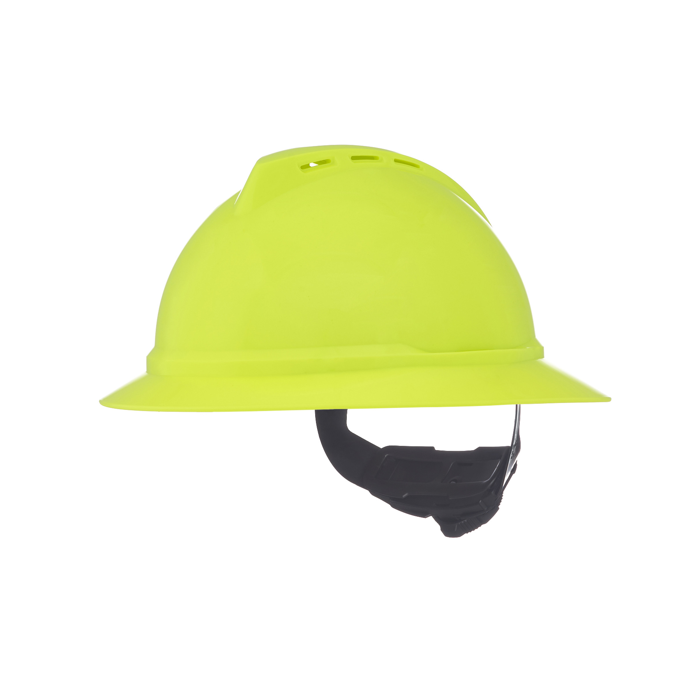 V-Gard 500 Hat, Hi-Viz Yellow-Green Vented, 4-Point Fas-Trac III